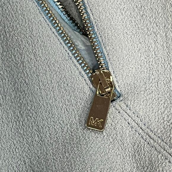 Michael Kors Blue Wool Zipper Accent Sleeveless with One-Shoulder Sheath Dress 6 - Picture 12 of 12